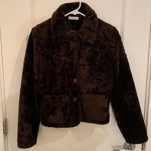 Miss Selfridge UK Faux Fur Lined Short Coat Size XS